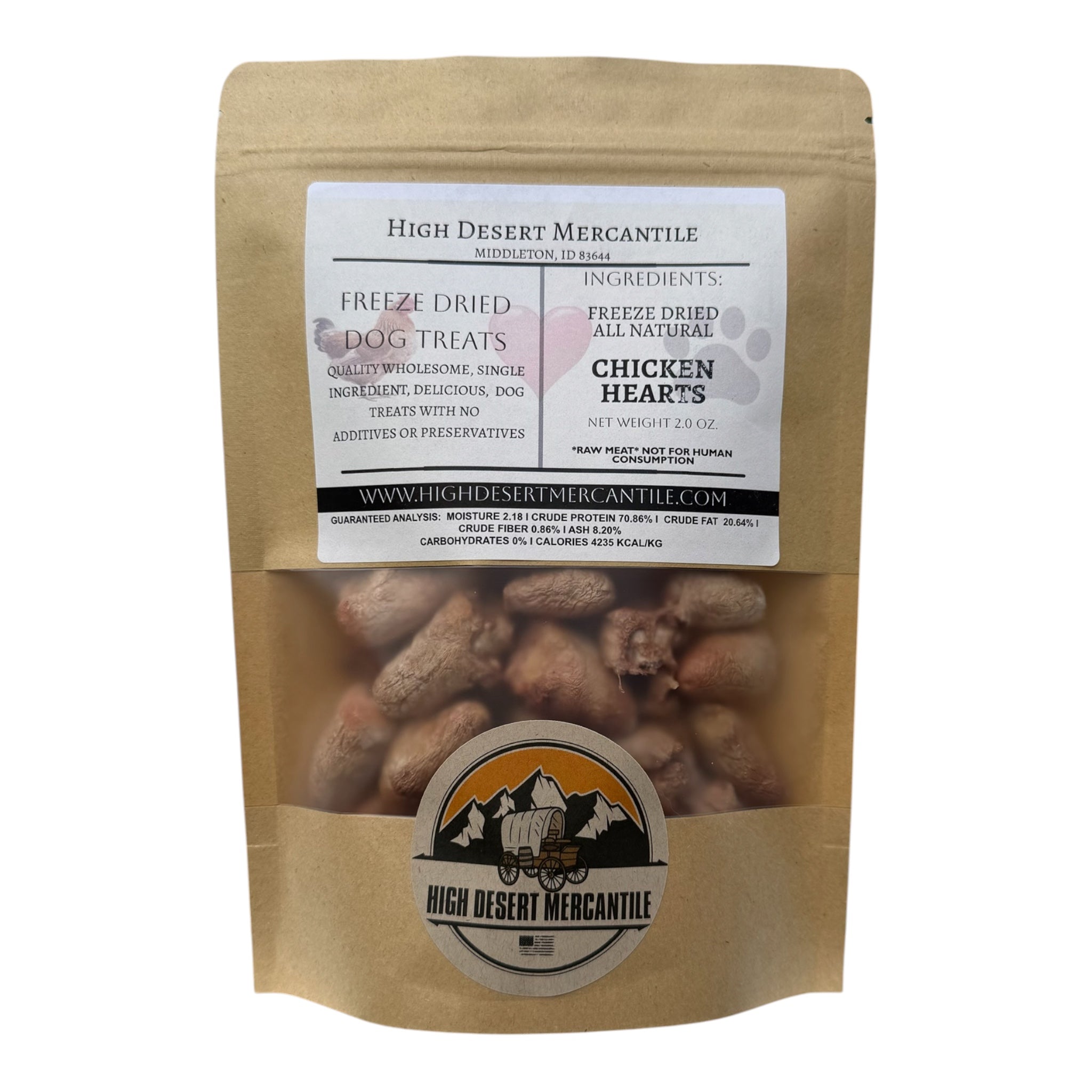 CHICKEN HEARTS -Single Ingredient Freeze Dried Chicken Hearts Dog Treats