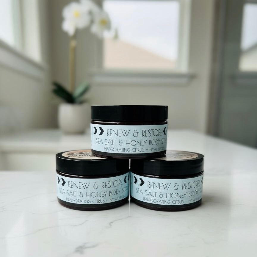 RENEW AND RESTORE SEA SALT & HONEY BODY SCRUB