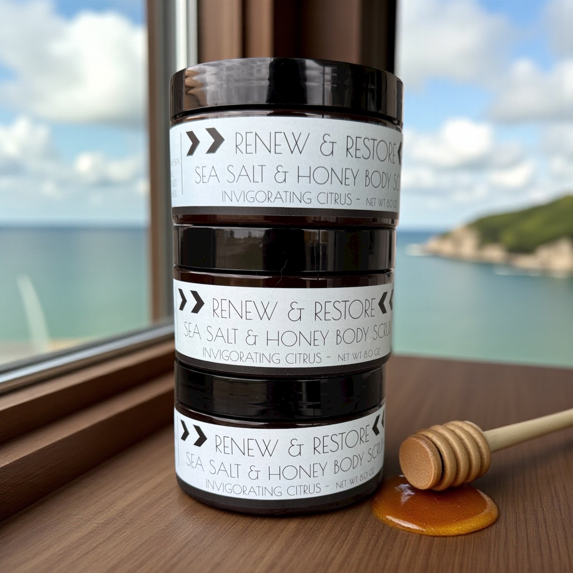 RENEW AND RESTORE SEA SALT & HONEY BODY SCRUB