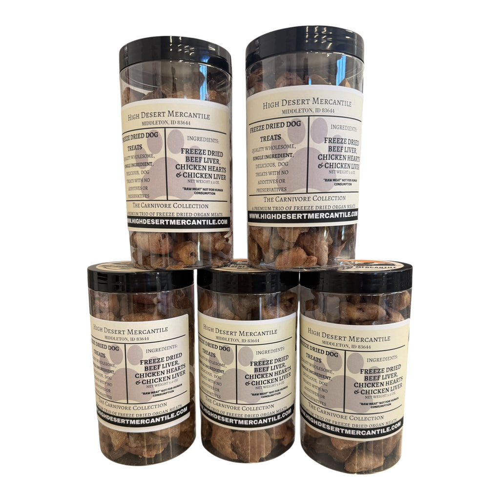 THE CARNIVORE COLLECTION -Chicken Hearts, Chicken Liver & Beef Liver Dog Treat Variety Pack
