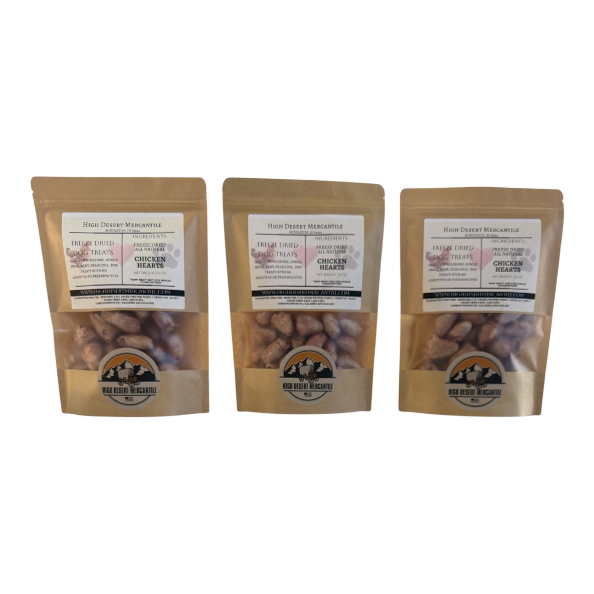 CHICKEN HEARTS -Single Ingredient Freeze Dried Chicken Hearts Dog Treats
