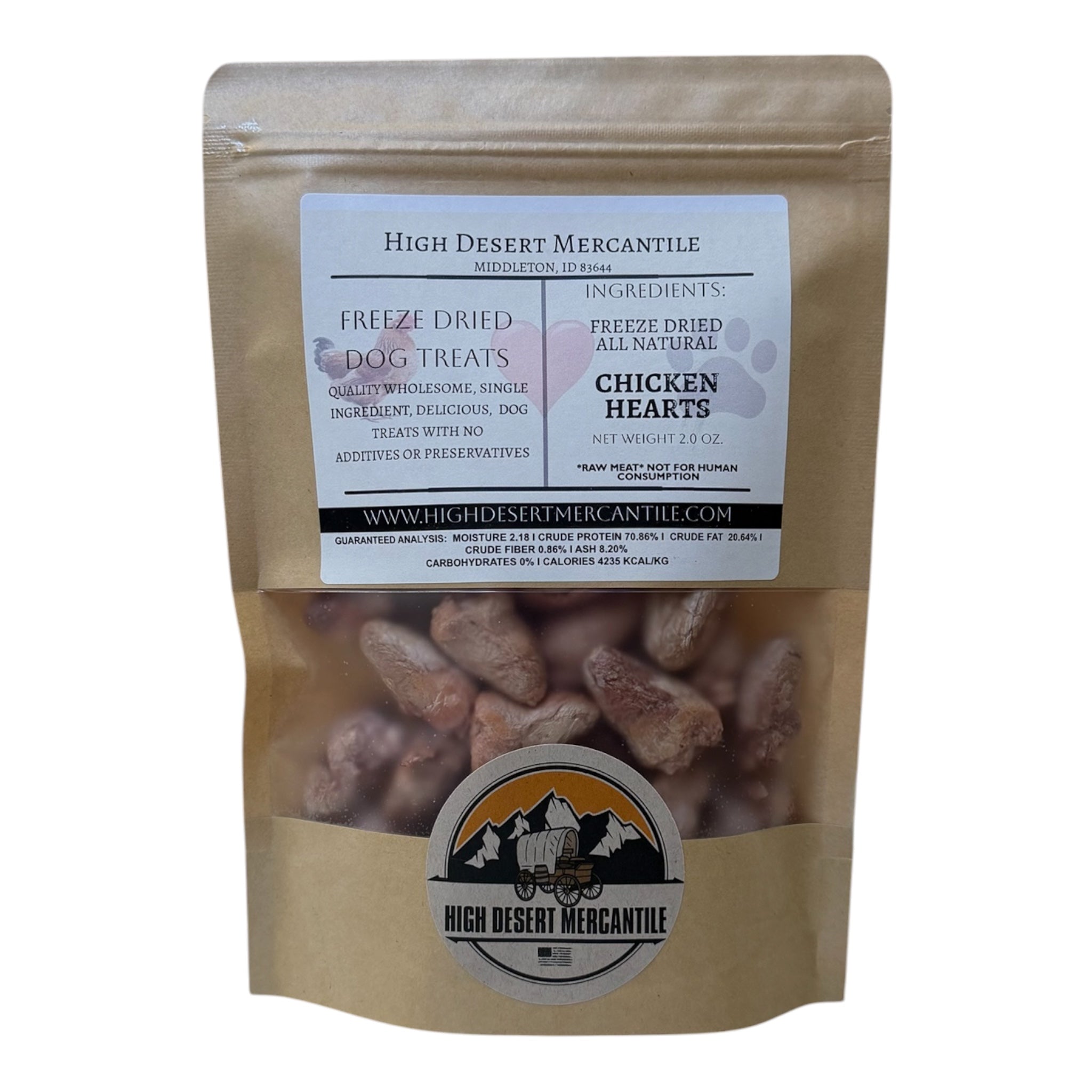 CHICKEN HEARTS -Single Ingredient Freeze Dried Chicken Hearts Dog Treats