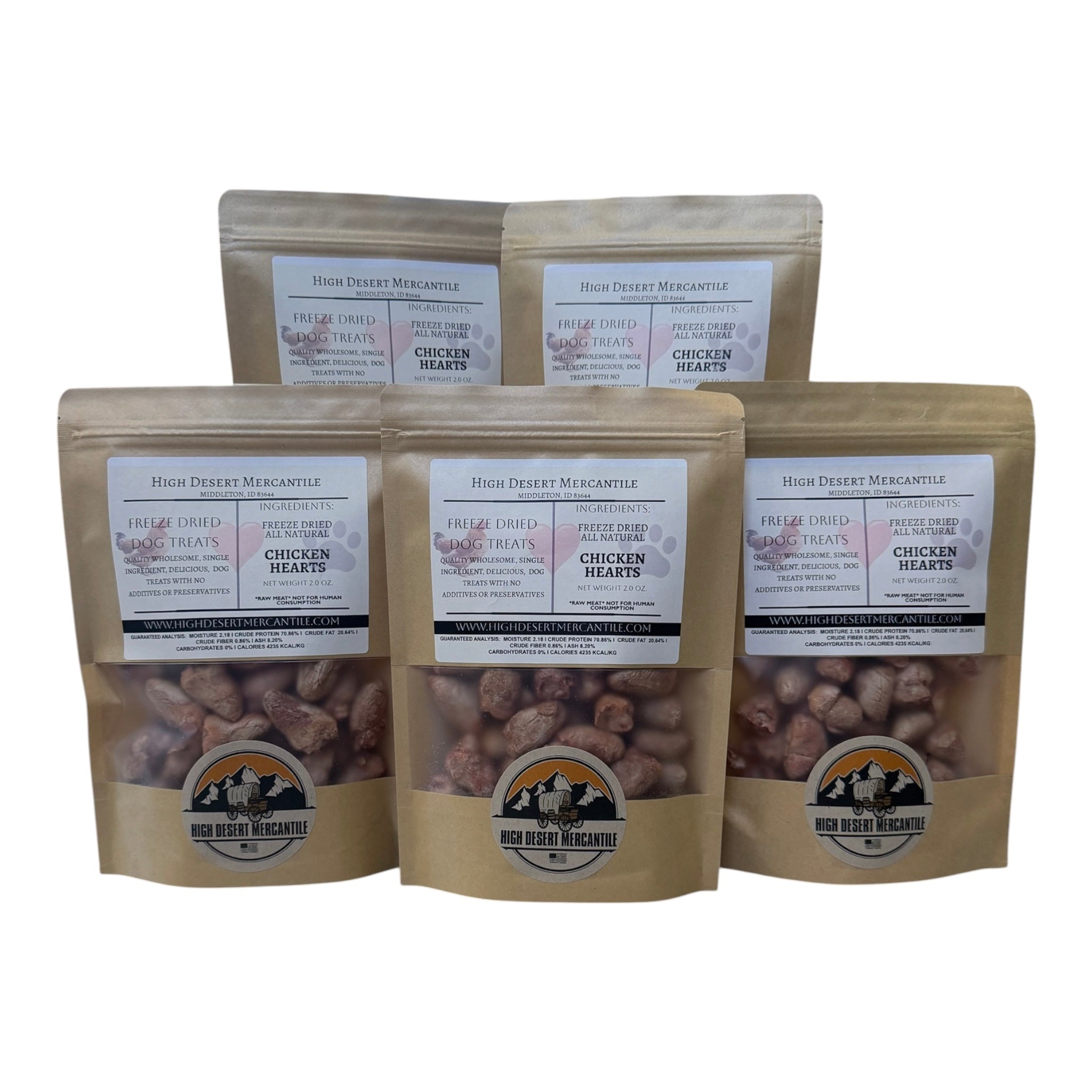 CHICKEN HEARTS -Single Ingredient Freeze Dried Chicken Hearts Dog Treats