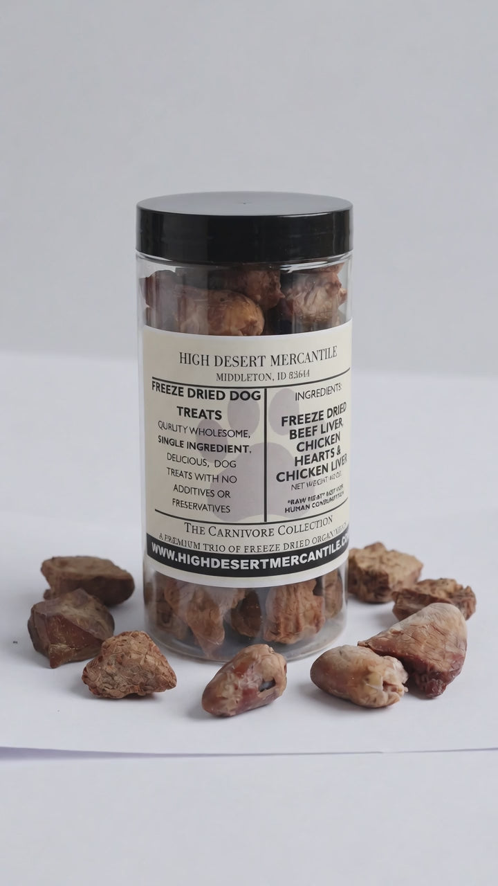 THE CARNIVORE COLLECTION -Chicken Hearts, Chicken Liver & Beef Liver Dog Treat Variety Pack